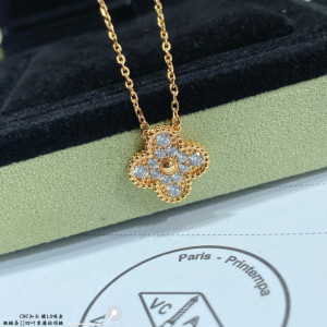 반클리프 알함브라 펜던트 목걸이 (빈티지 사이즈) (컬러 로즈골드) (V-gold소재)