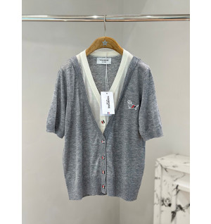 톰브라운 레이어드 헥터 반팔 가디건