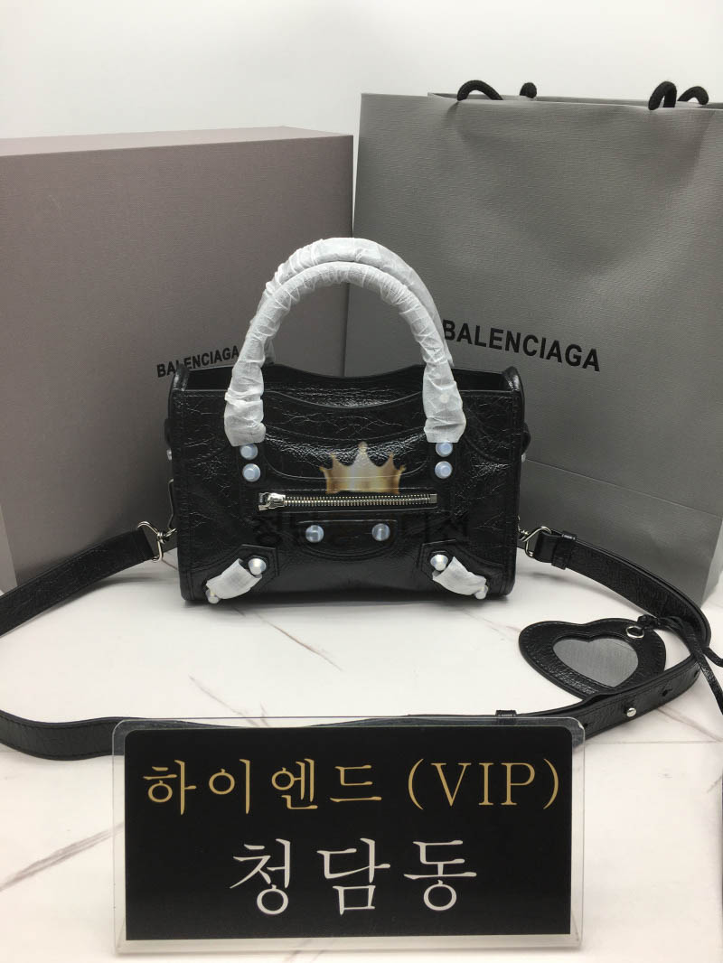 발렌시아가 르 시티 미니 백 블랙 (은장)