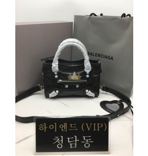 발렌시아가 르 시티 미니 백 블랙 (은장)