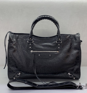 발렌시아가 르 시티 라지 백 블랙 (은장)