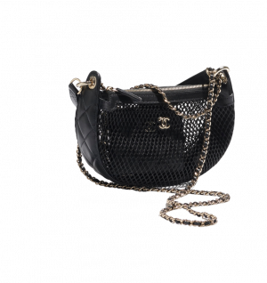 샤넬 25S 메시, 샤이니 램스킨 골드 톤 메탈 체인 미니백 AP4573