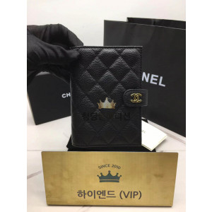 샤넬 클래식 블랙 캐비어 여권 카드 지갑 케이스 AP3791