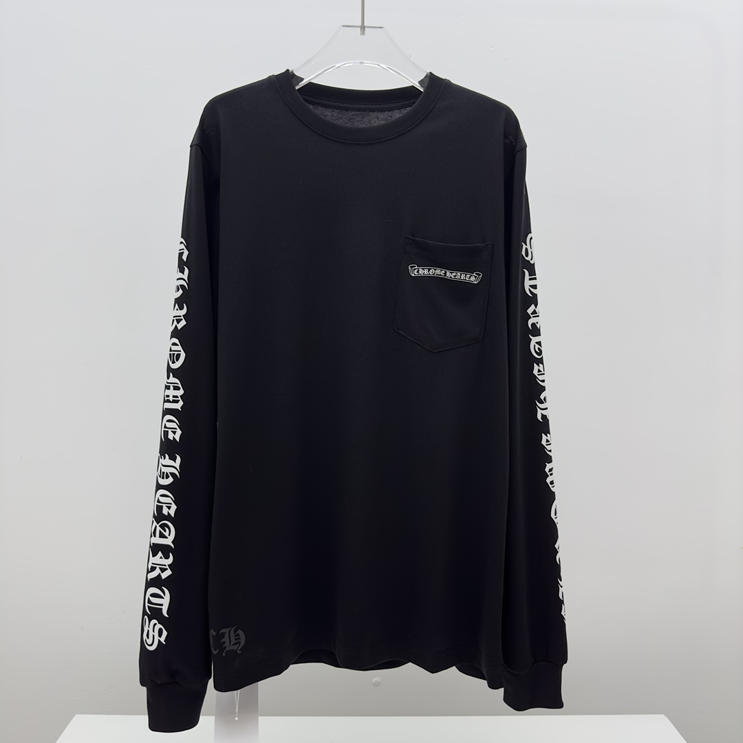 크롬하츠 스크립트 스크롤 로고 롱 슬리브 (남녀공용)