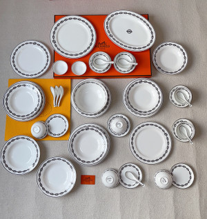 에르메스 Chaine d’Ancre 플래티넘 41피스 식기 세트