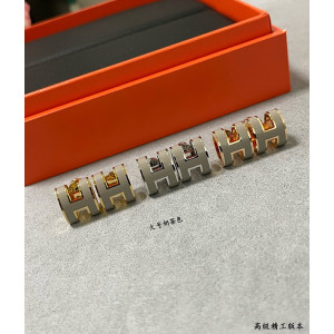 에르메스 팝아슈 귀걸이 (컬러 마론 글라쎄) (미니 팝 / 팝)