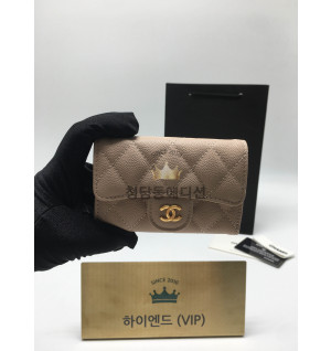 샤넬 클래식 캐비어 카드지갑 금장