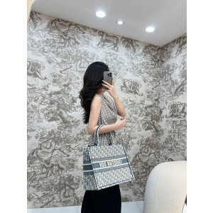 디올 북토트백 미디움 샴브레이