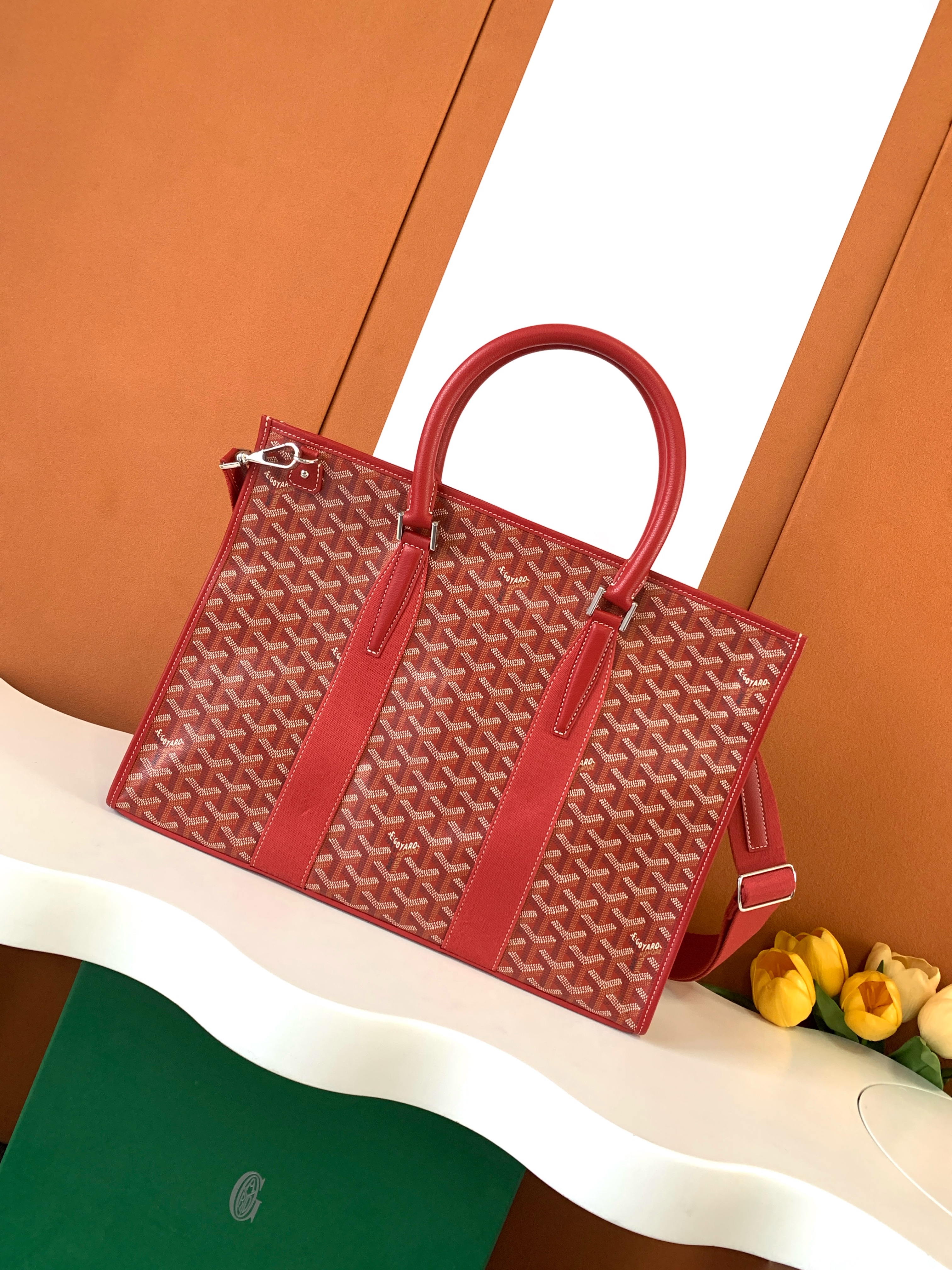 고야드 모르방 도큐멘트 케이스 서류가방 (컬러 레드)