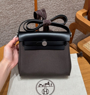 에르메스 미니 에르백 올수공 (컬러 다크 브론즈 / 누아) (은장)