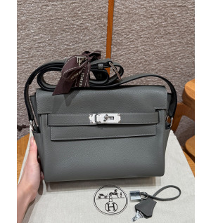 에르메스 켈리 메신저백 올수공 (컬러 그리 메이어) (Renewal ver.)