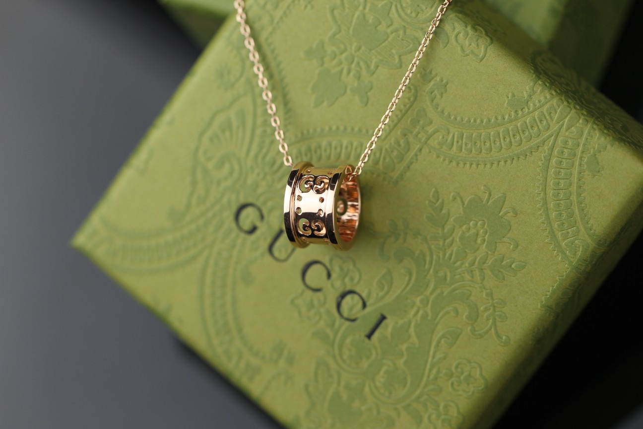 구찌 링 목걸이 (컬러 로즈골드)