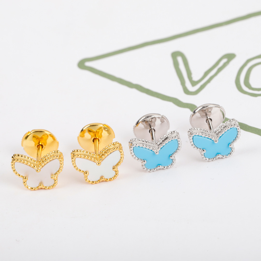 반클리프 나비 이어링 (컬러 화이트, 터콰이즈)