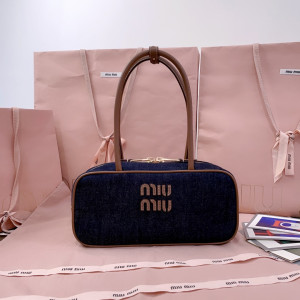 미우미우 보 스몰 데님 백