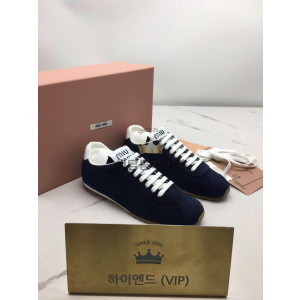 미우미우 플룸 스웨이드 스니커즈 (컬러 네이비)