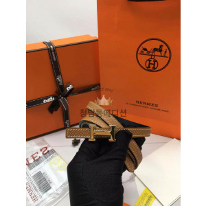 에르메스 미니 콘스탄스 앱송 레더 벨트 리버서블 골드 1.3cm