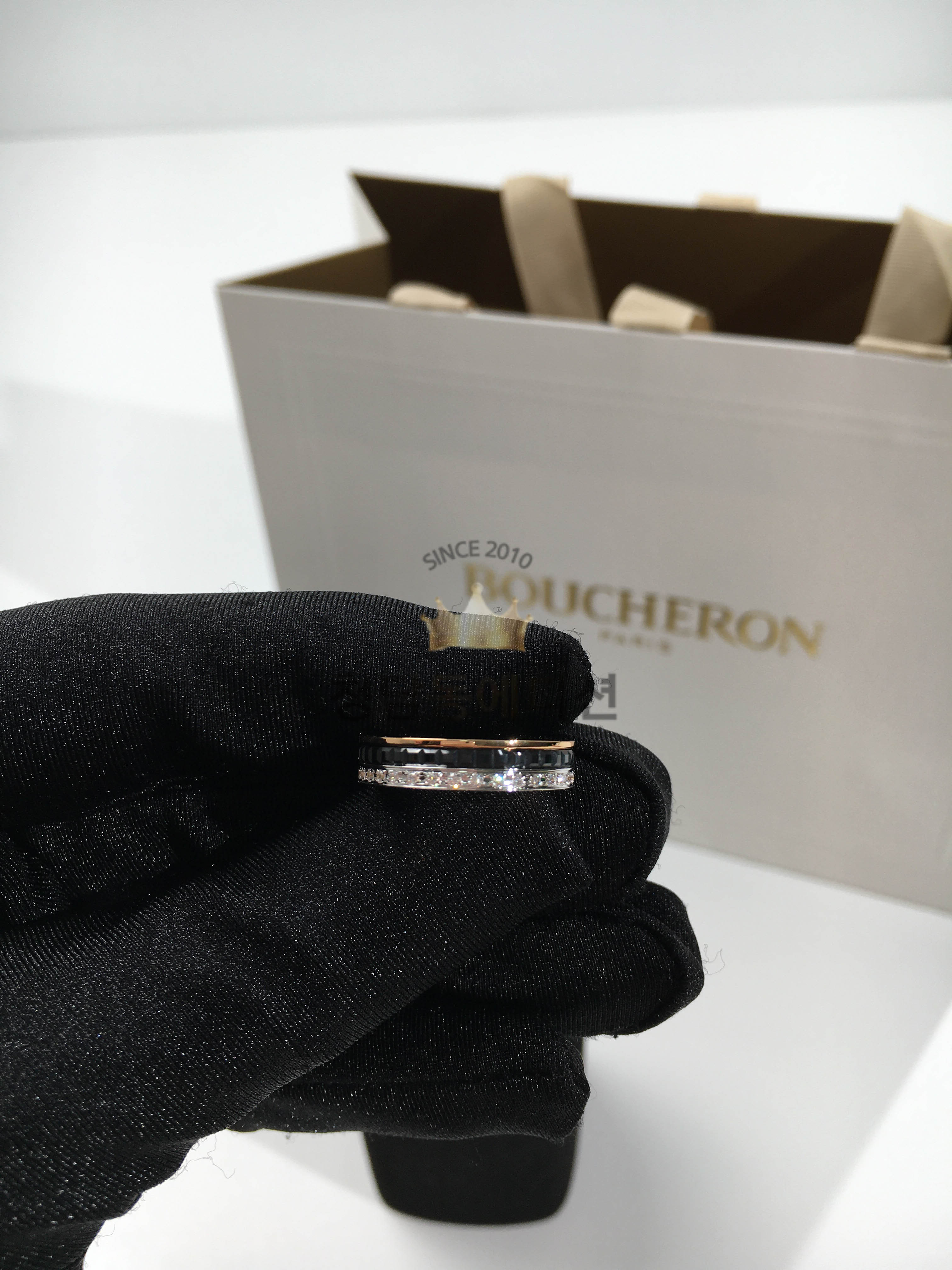 부쉐론 콰트로 더블 링 (컬러 골드, 화이트골드) (V-gold소재)