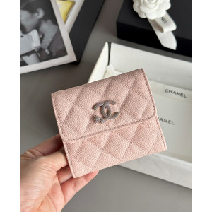 샤넬 25B CC 별 로고 캐비어 플랩 지갑 (컬러 핑크)