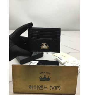 샤넬 25S 캐비어 카드홀더 AP4472 (컬러 블랙 은장)