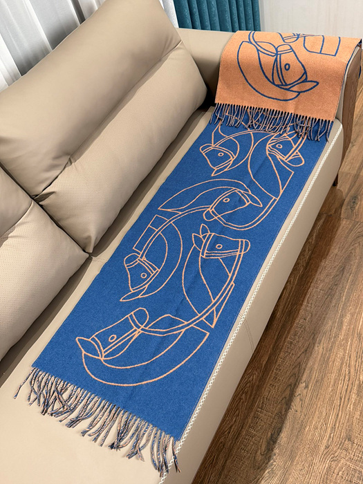 에르메스 H 카사크 앙트렐락 에퀘스트르 캐시미어 머플러