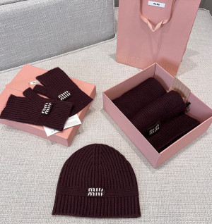 미우미우 로고 니트 비니 / 장갑 / 머플러