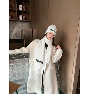 셀린느 로고 캐시미어 비니 & 머플러