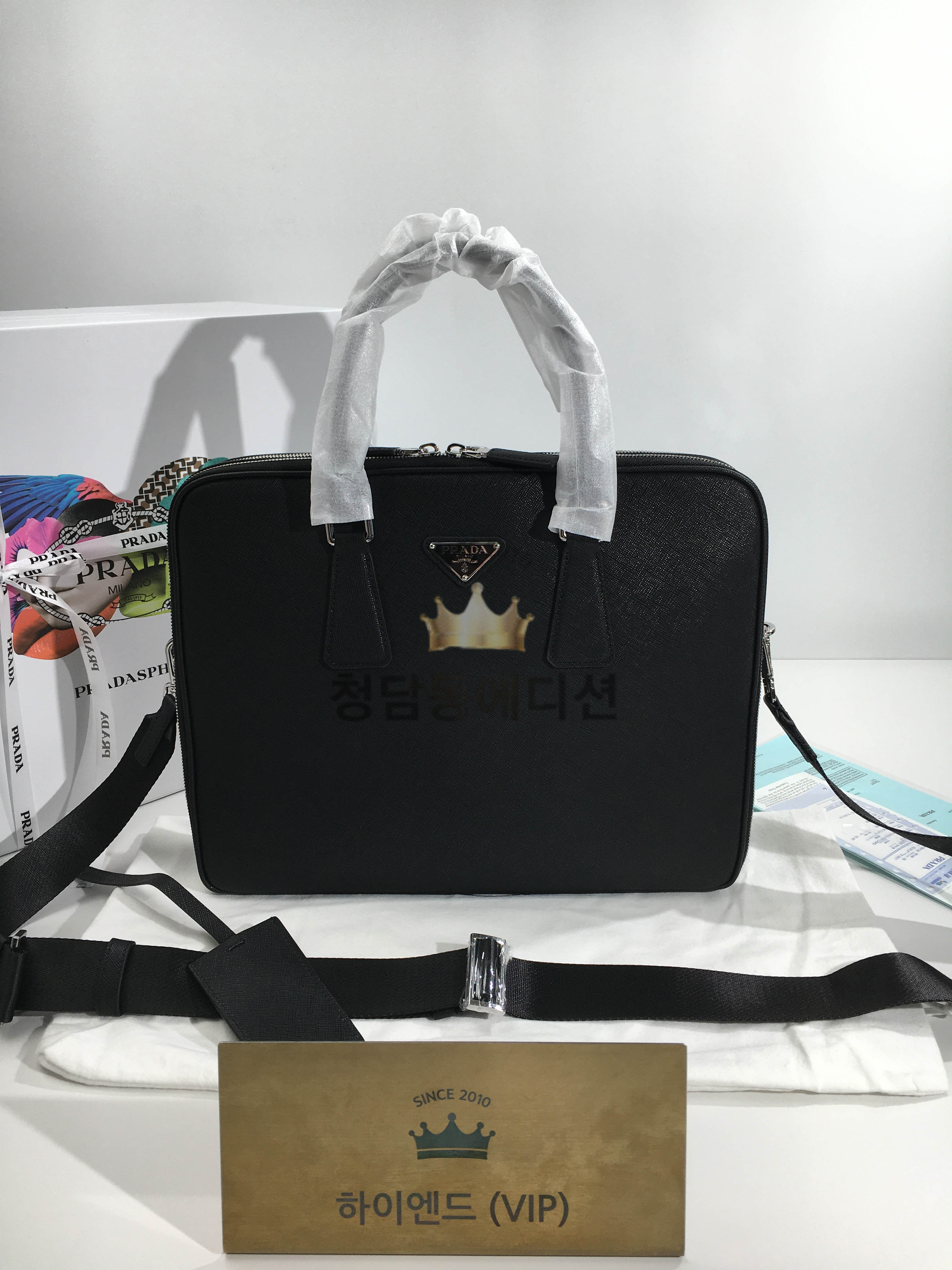 프라다 사피아노 레더 브리프케이스 숄더백 서류가방 2VE022 (기본 숄더끈.ver)